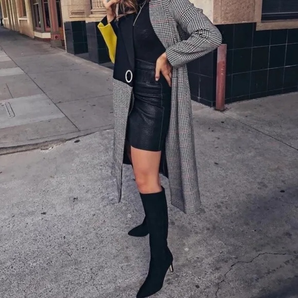 Sam Edelman Leather Olencia Knee High Pointy Heel Boots